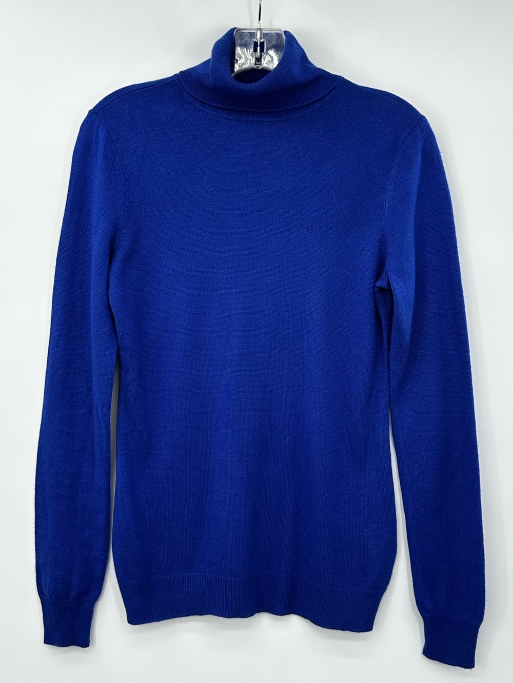 Ralph Lauren Silk Cashmere Blend Royal Blue Turtle Neck Sweater size S